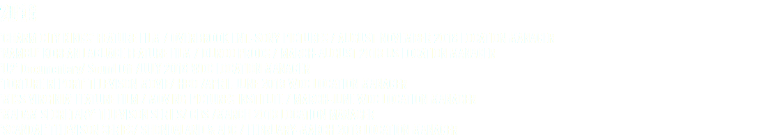 2018 ’CHARM CITY KINGS’ FEATURE FILM / OVERBROOK ENT.-SONY PICTURES / AUGUST-NOVEMBER 2018 LOCATION MANAGER ’NAMBU’ KOREAN LAGUAGE FEATURE FILM / DUROO PRODS / MARCH-AUGUST 2018 US LOCATION MANAGER ’U2’ Documentary/ Sound Off /JULY 2018 WDC LOCATION MANAGER ’TORTURE REPORT’ TELEVISON MOVIE/ HBO /APRIL-JUNE 2018 WDC LOCATION MANAGER ’MISS VIRGINIA’ FEATURE FILM / MOVING PICTURES INSTITUTE / MARCH-JUNE WDC LOCATION MANAGER ’MADAM SECRETARY’ TELEVISON SERIES/ CBS /MARCH 2018 LOCATION MANAGER ’SCANDAL’ TELEVISON SERIES/ SHONDALAND & ABC / FEBRUARY-MARCH 2018 LOCATION MANAGER