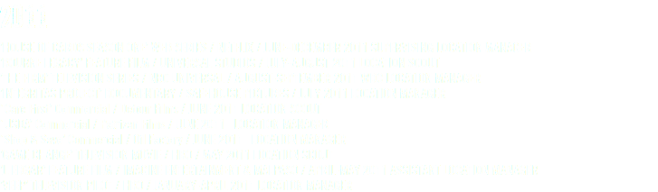2011 ’HOUSE OF CARDS SEASON ONE’ WEB SERIES / NETFLIX / JUNE-DECEMBER 2011 SUPERVISING LOCATION MANAGER ’BOURNE LEGACY’ FEATURE FILM / UNIVERSAL STUDIOS / JULY-AUGUST 2011 LOCATION SCOUT ’THE FIRM’ TELEVISION SERIES / NBC UNIVERSAL / AUGUST-SEPTEMBER 2011 WDC LOCATION MANAGER ’INTEGRITAS PROJECT’ DOCUMENTARY / SAFEHOUSE PICTURES / JULY 2011 LOCATION MANAGER ‘Care First’ Commercial / Detour Films / JUNE 2011 LOCATION SCOUT ‘USDA’ Commercial / Patrizan Films / JUNE 2011 LOCATION MANAGER ‘Shop & Save’ Commercial / Oil Factory / JUNE 2011 LOCATION MANAGER ’GAME CHANGE’ TELEVISION MOVIE / HBO / MAY 2011 LOCATION SCOUT ’J. EDGAR’ FEATURE FILM / IMAGINE ENTERTAINMENT & MALPASO / APRIL-MAY 2011 ASSISTANT LOCATION MANAGER ’VEEP’ TELEVISION PILOT / HBO / JANUARY-APRIL 2011 LOCATION MANAGER