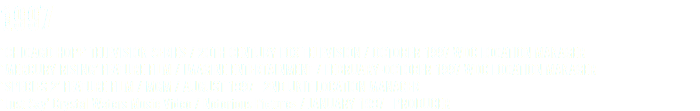 1997 ‘CHICAGO HOPE’ TELEVISION SERIES / 2OTH CENTURY FOX TELEVISION / OCTOBER 1997 WDC LOCATION MANAGER ‘MERCURY RISING’ FEATURE FILM / IMAGINE ENTERTAINMENT / FEBRUARY-OCTOBER 1997 WDC LOCATION MANAGER ‘SPECIES 2’ FEATURE FILM / MGM / AUGUST 1997 2ND UNIT LOCATION MANAGER ‘Just Say’ Crystal Waters Music Video / Notorious Pictures / JANUARY 1997 PRODUCER